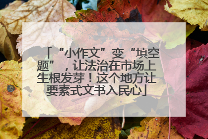 “小作文”变“填空题”，让法治在市场上生根发芽！这个地方让要素式文书入民心